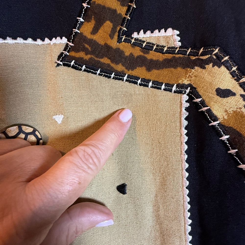 VTGAllure Blazer Embellished Jacket Appliqué Embroidery Wear Your Art Lagenlook - Picture 4 of 7
